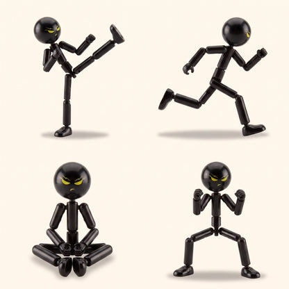 StickSquad Stickman Action Figure in four action poses