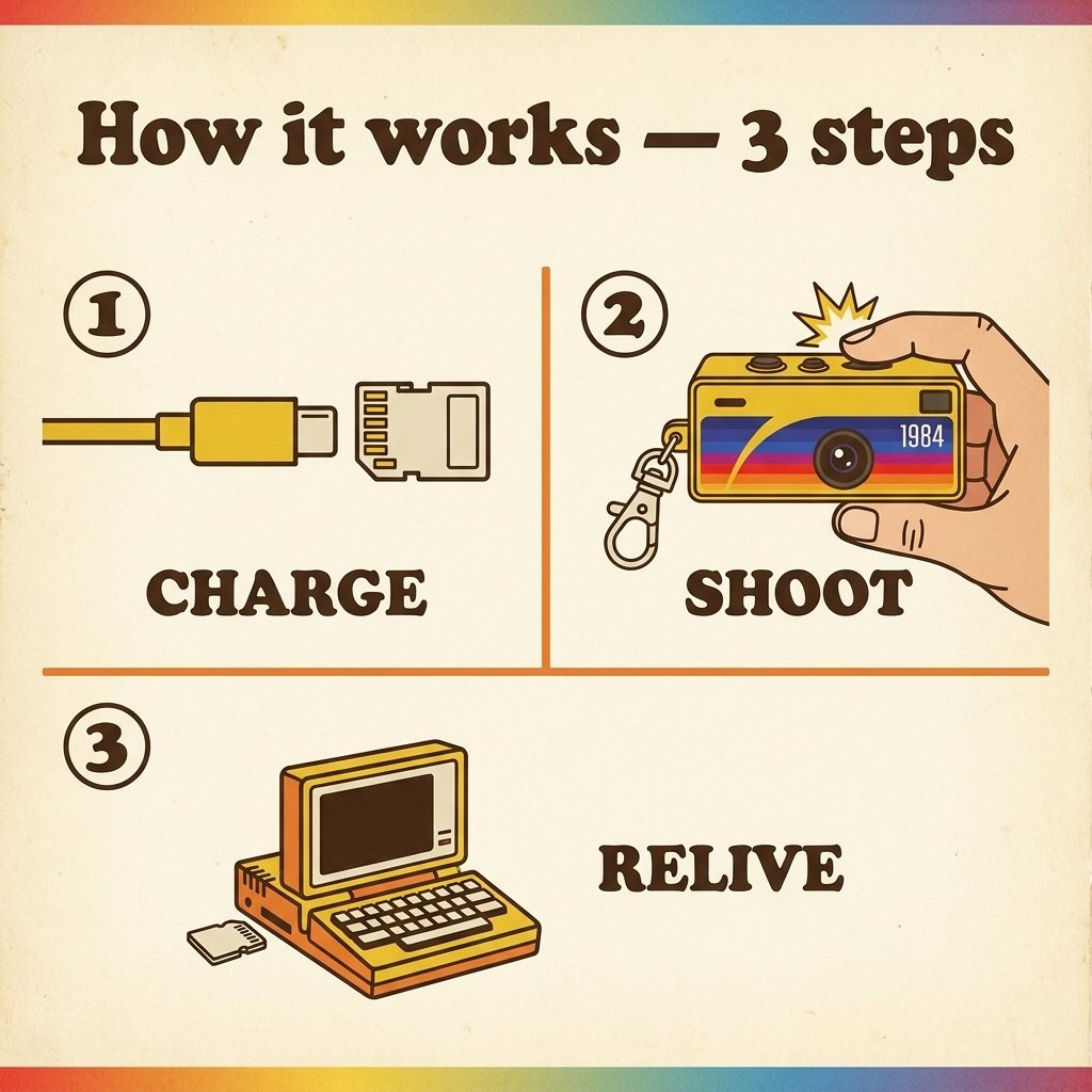 How Rewynd works in 3 steps: charge, shoot, relive