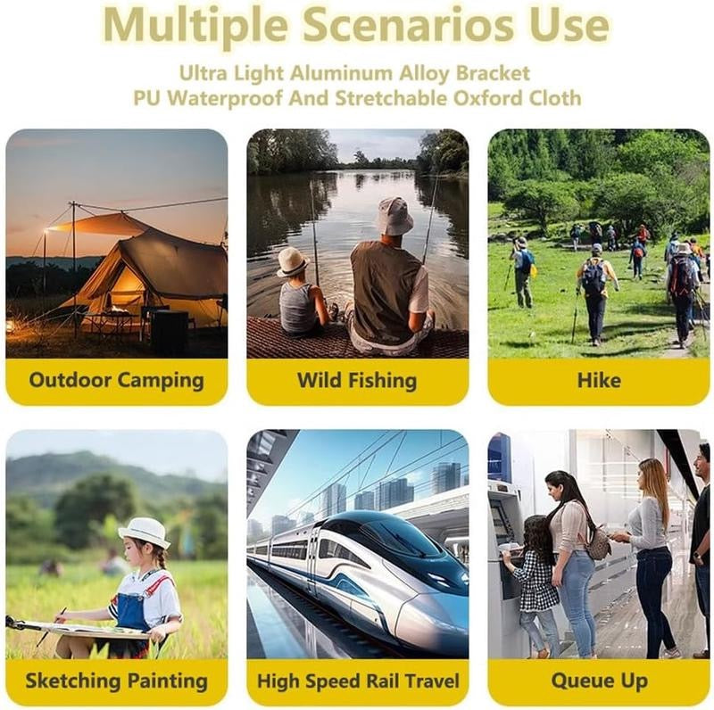 Outdoor and travel use cases for the portable folding stool