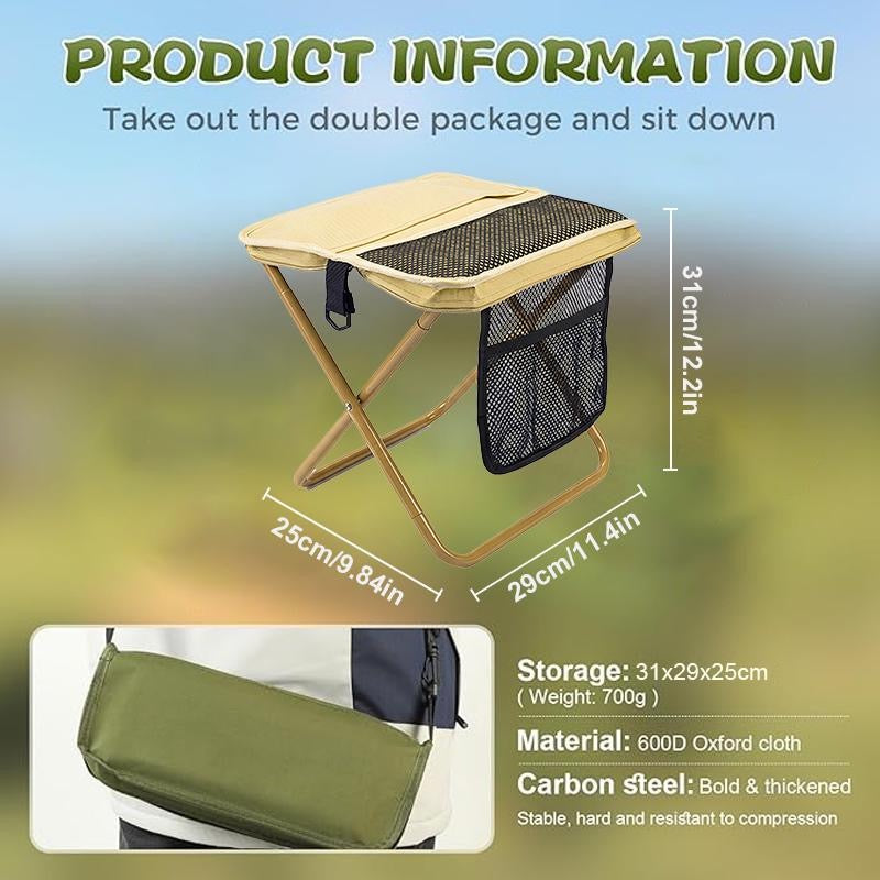 Portable stool dimensions and storage size information