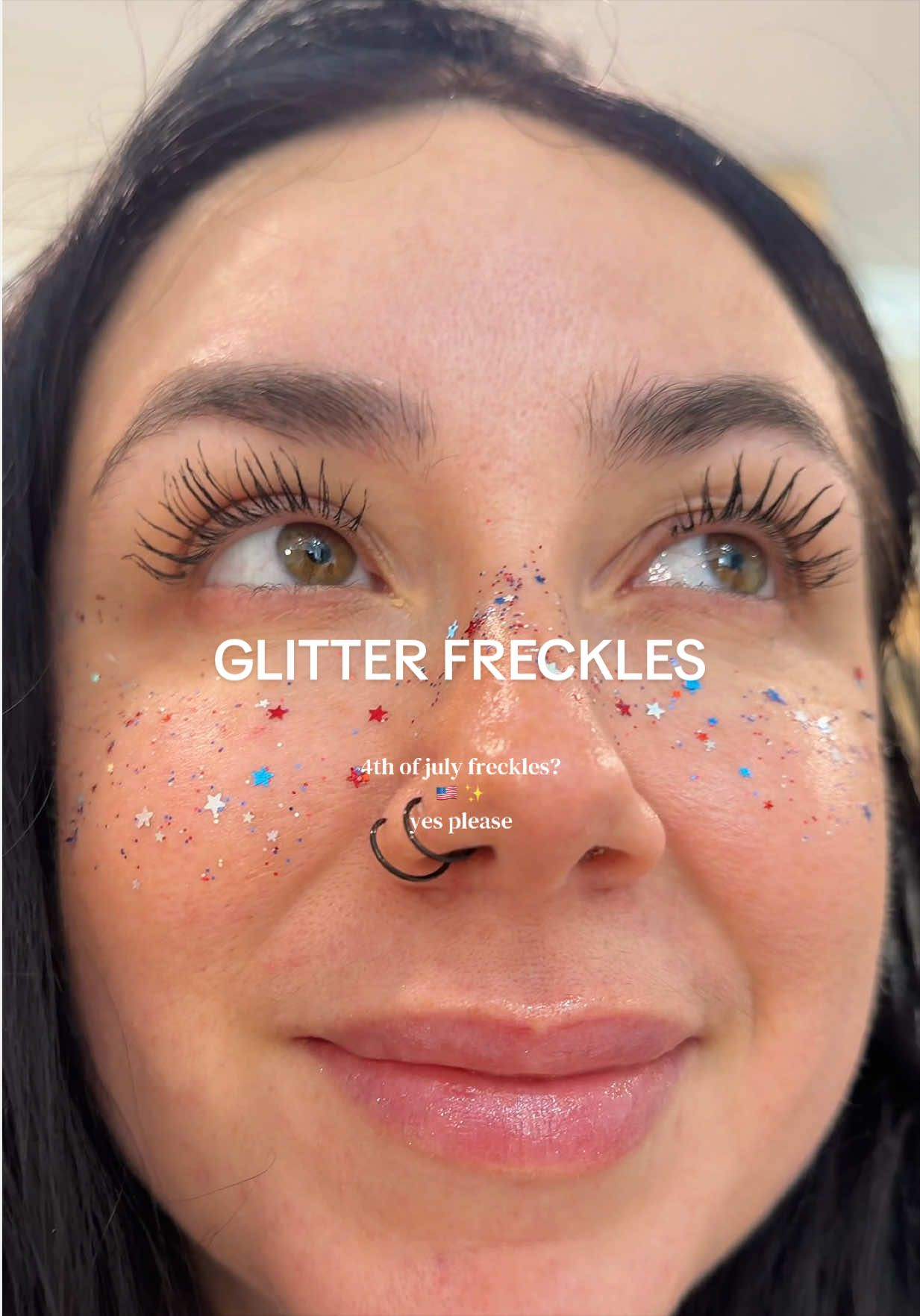 Glitter freckles closeup