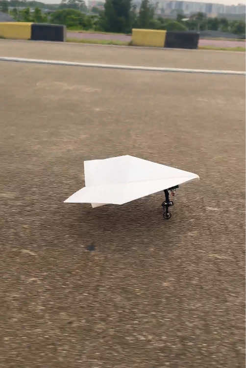 Family outdoor paper airplane flying moment