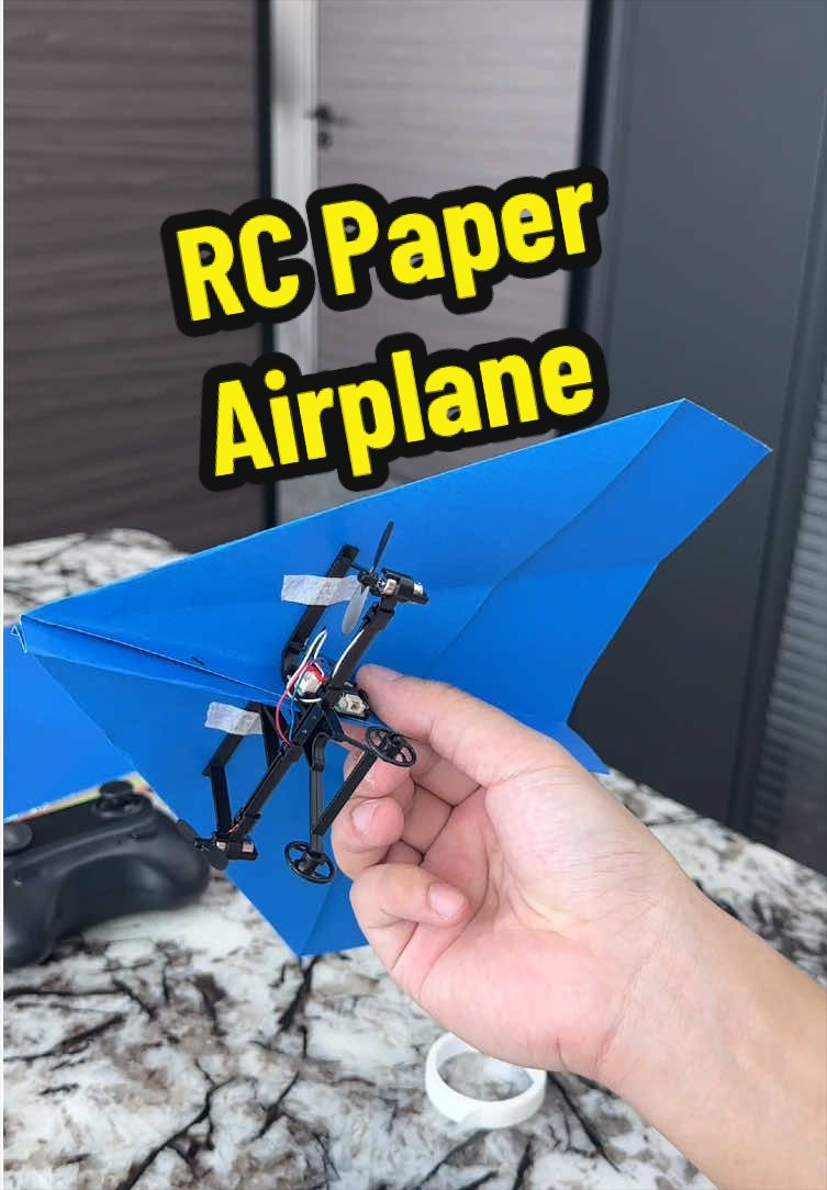 RC paper airplane launched in a park