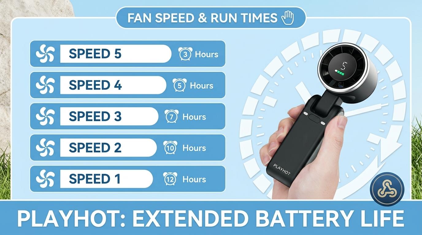 Portable fan speed and run time chart